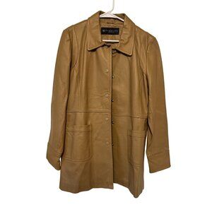 Reaction Kenneth Coal G.III Apparel Womens Tan Leather Coat Size L